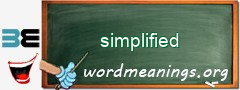 WordMeaning blackboard for simplified